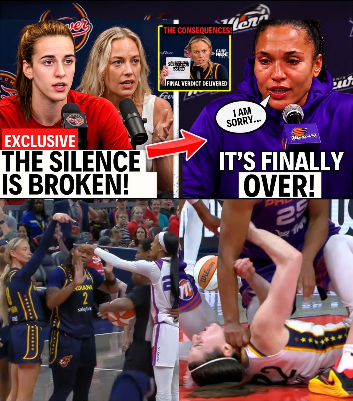 WNBA UNDER FIRE AS CAITLIN CLARK AND SOPHIE CUNNINGHAM BREAK THEIR SILENCE AFTER ALYSSA THOMAS CONTROVERSY