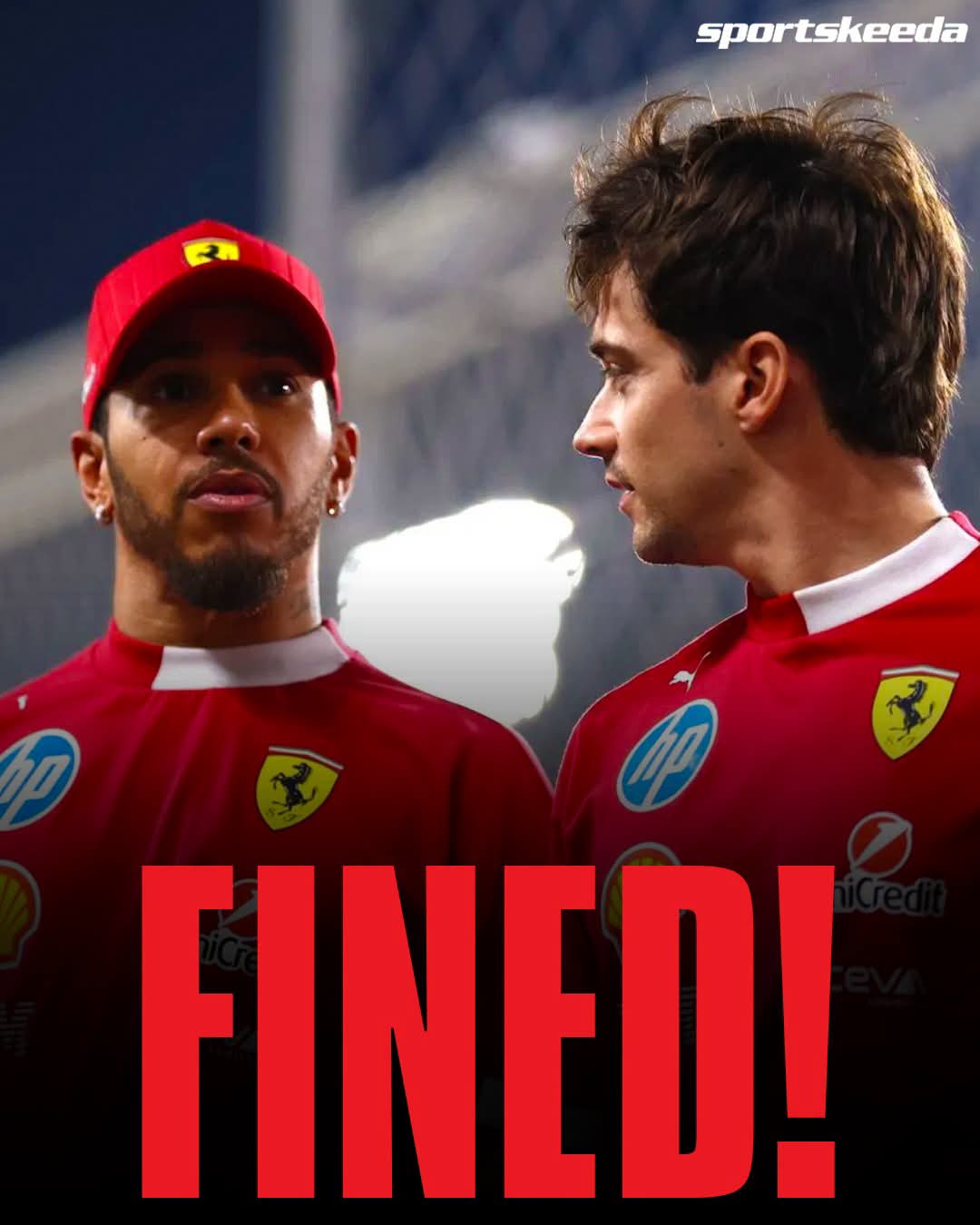 FERRARI HANDED DOUBLE FIA FINES AFTER TYRE PROCEDURE BREACH INVOLVING LEWIS HAMILTON AND CHARLES LECLERC