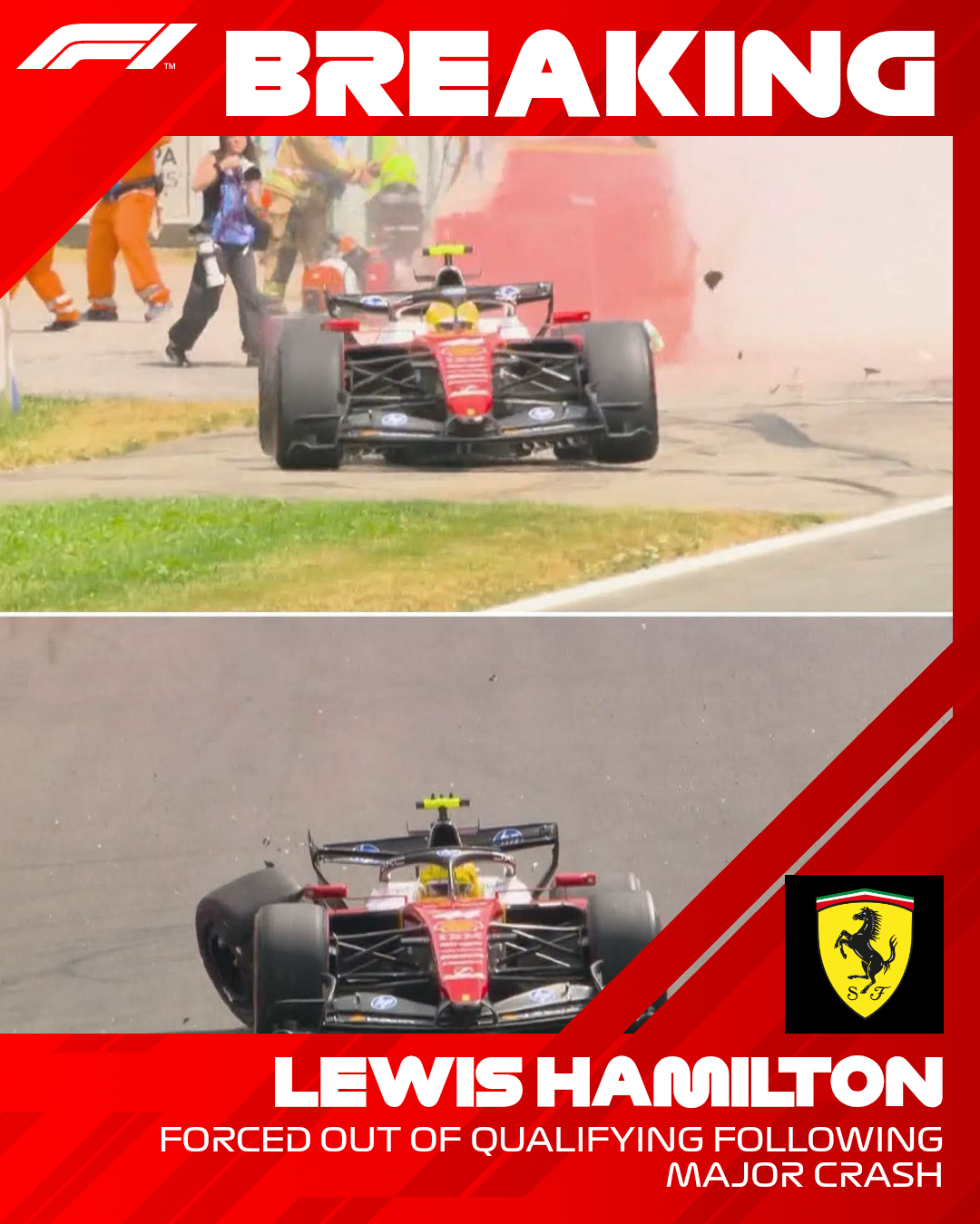 BREAKING: LEWIS HAMILTON FACES QUALIFYING DOUBT AFTER MAJOR CRASH SHAKES BELGIAN GRAND PRIX WEEKEND