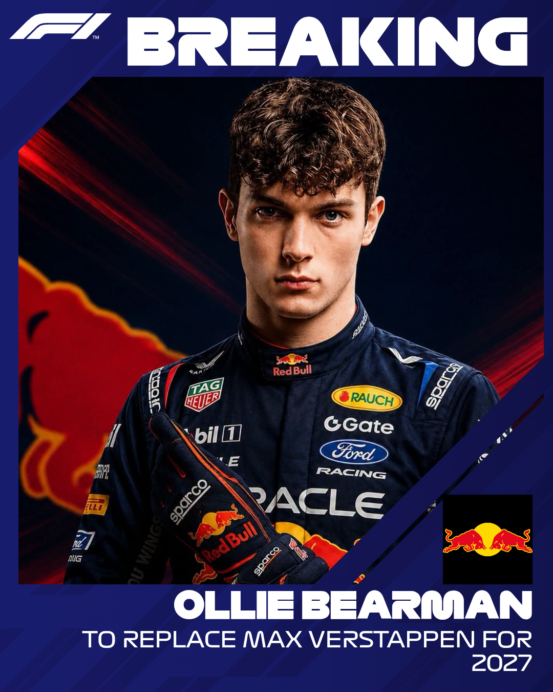 OLLIE BEARMAN SET FOR SHOCK RED BULL PROMOTION AHEAD OF 2027 FORMULA 1 SEASON