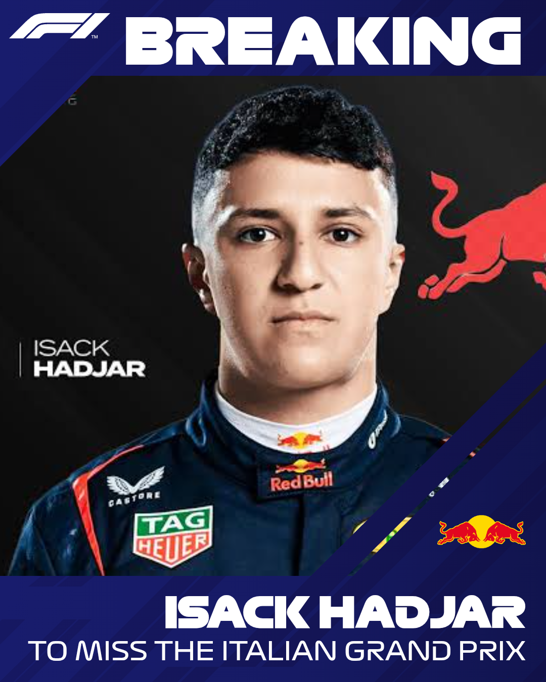 ISACK HADJAR SET TO MISS ITALIAN GRAND PRIX AS RED BULL PREPARES LIAM LAWSON RETURN