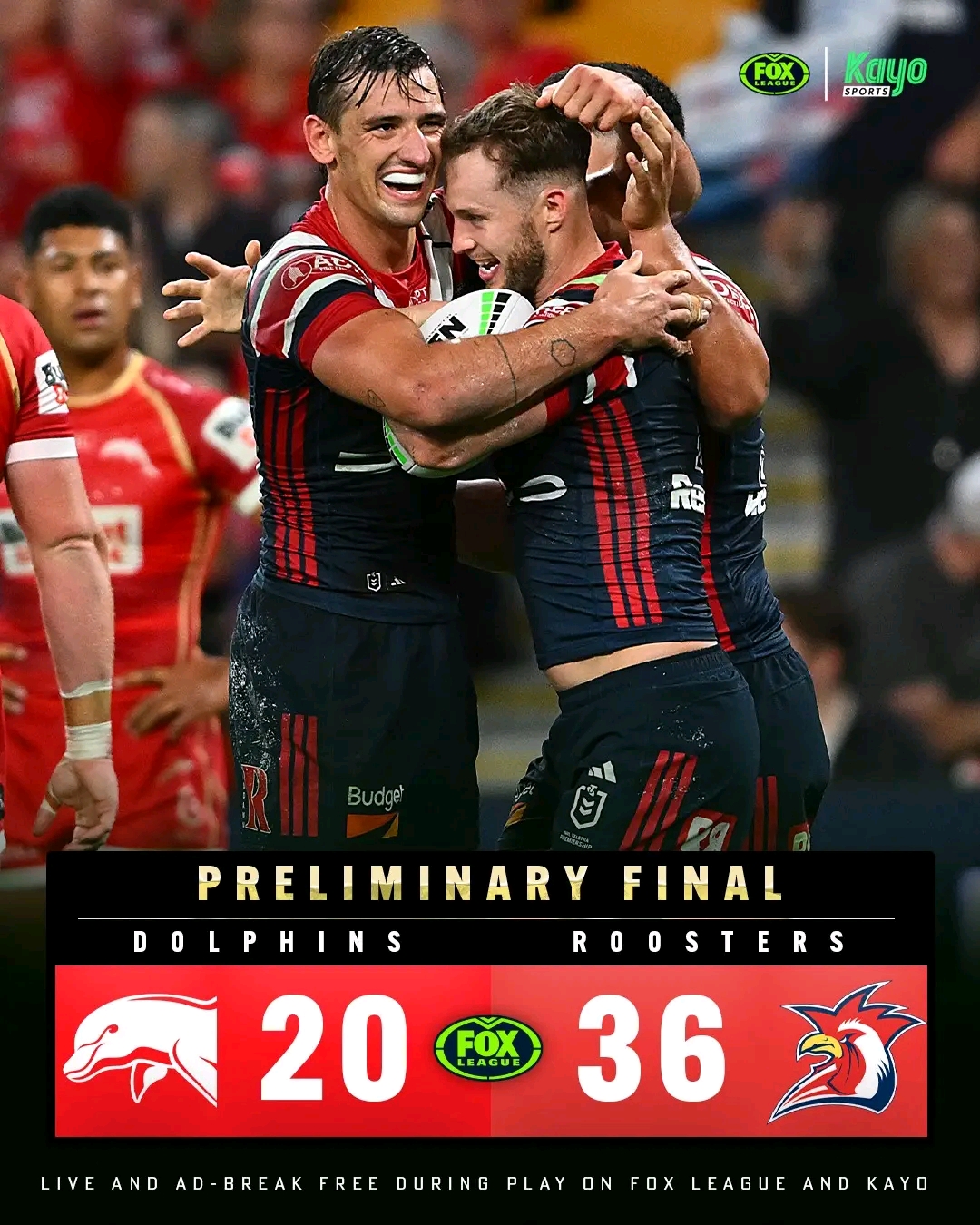 MARK NAWAQANITAWASE DELIVERS MAGIC AS ROOSTERS END DOLPHINS FAIRYTALE AND STORM INTO NRL GRAND FINAL