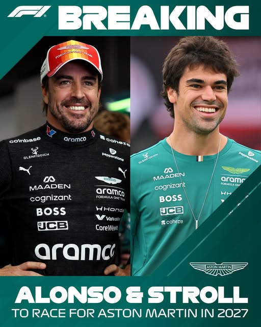 BREAKING: FERNANDO ALONSO AND LANCE STROLL CONFIRMED TO STAY WITH ASTON MARTIN FOR 2027 F1 SEASON
