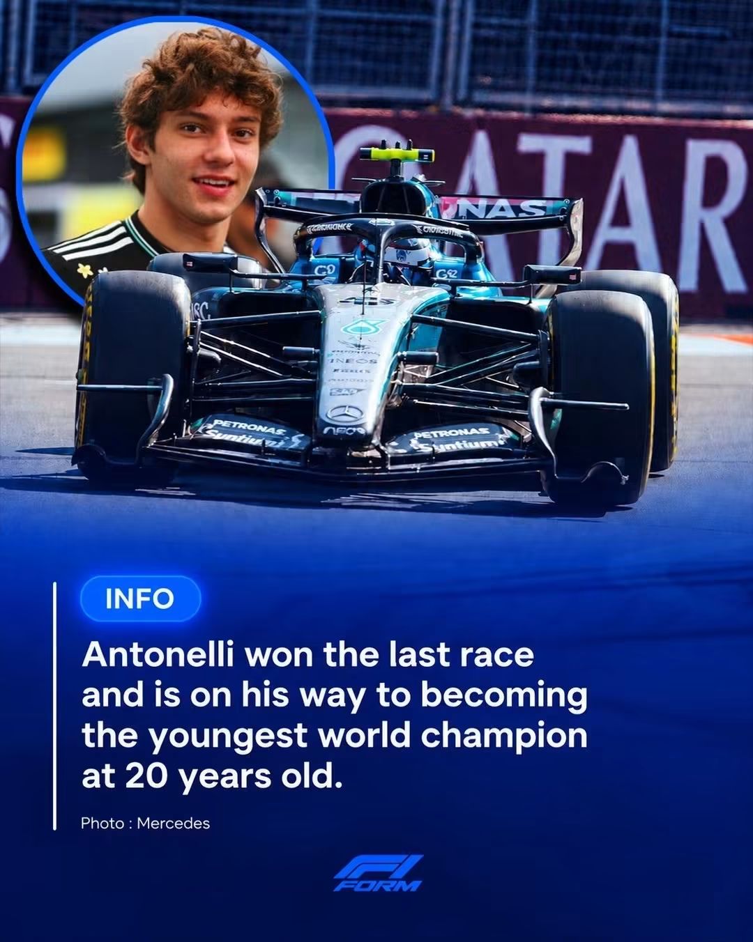 KIMI ANTONELLI ON THE BRINK OF FORMULA 1 HISTORY AT 20 YEARS OLD