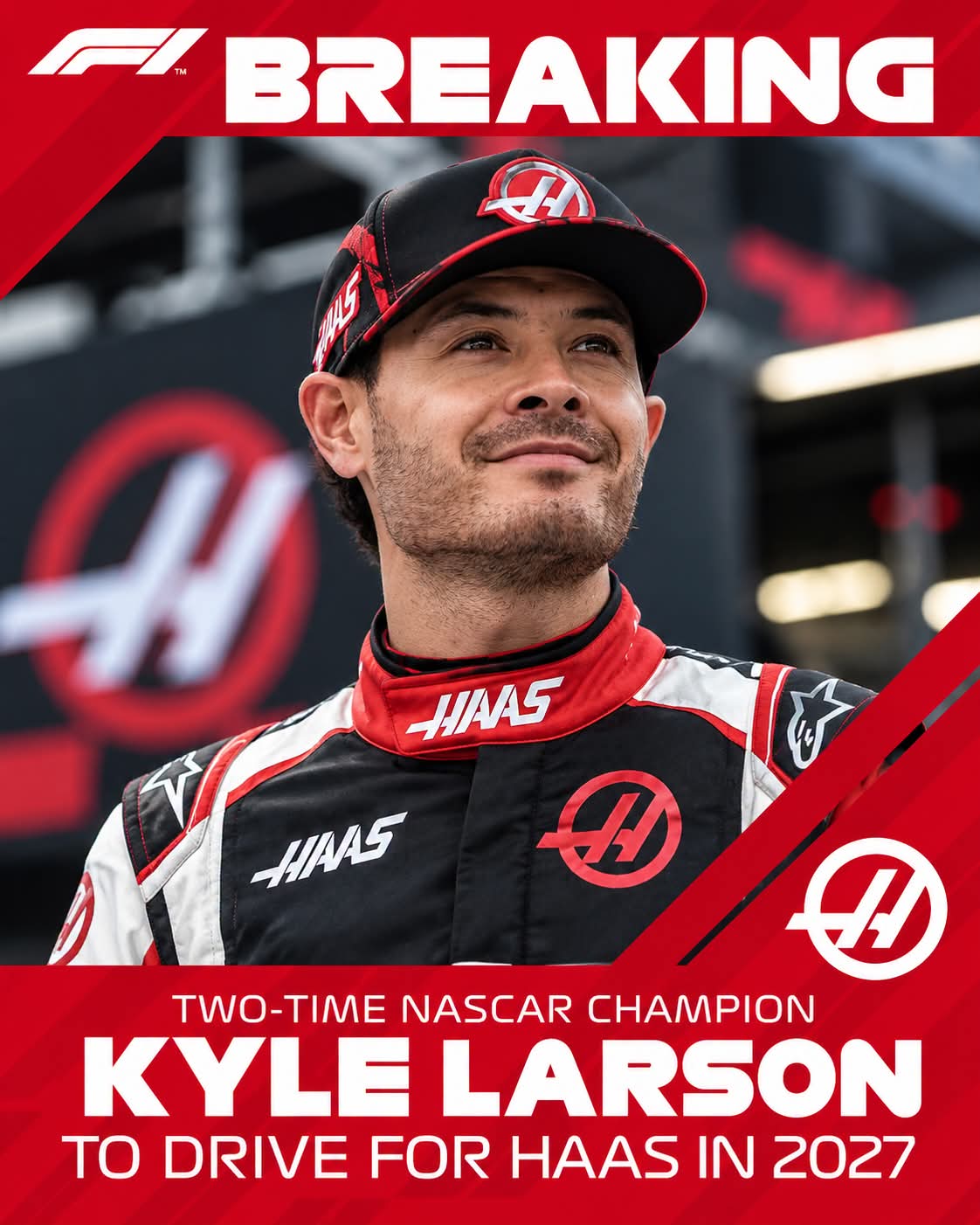 Teo-Time NASCAR Champion Kyle Larson To Drive For Haas In 2027