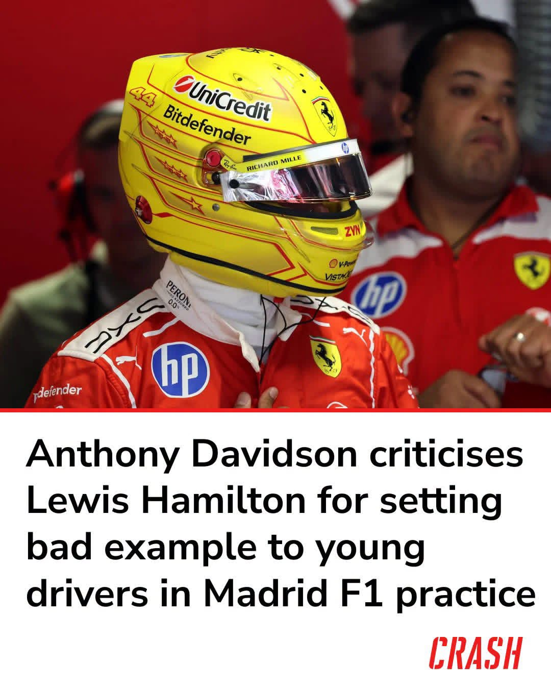 LEWIS HAMILTON UNDER FIRE FOR DANGEROUS DAMAGED-CAR DRIVE AS ANTHONY DAVIDSON SLAMS BAD EXAMPLE TO YOUNG DRIVERS IN MADRID
