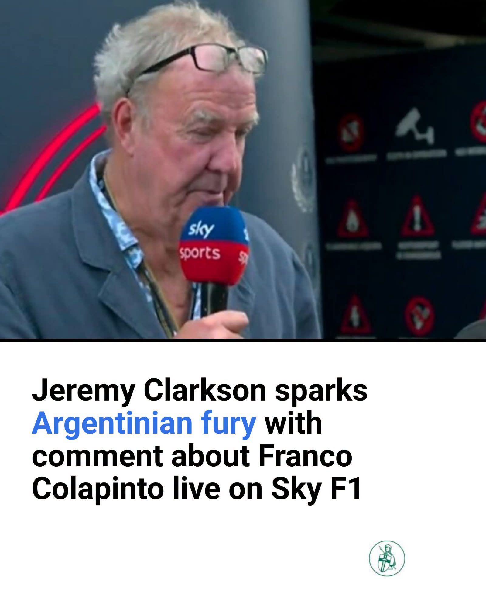 JEREMY CLARKSON COMMENT ON LIVE TV SPARKS OUTRAGE AS MARTIN BRUNDLE REACTION IS PRICELESS