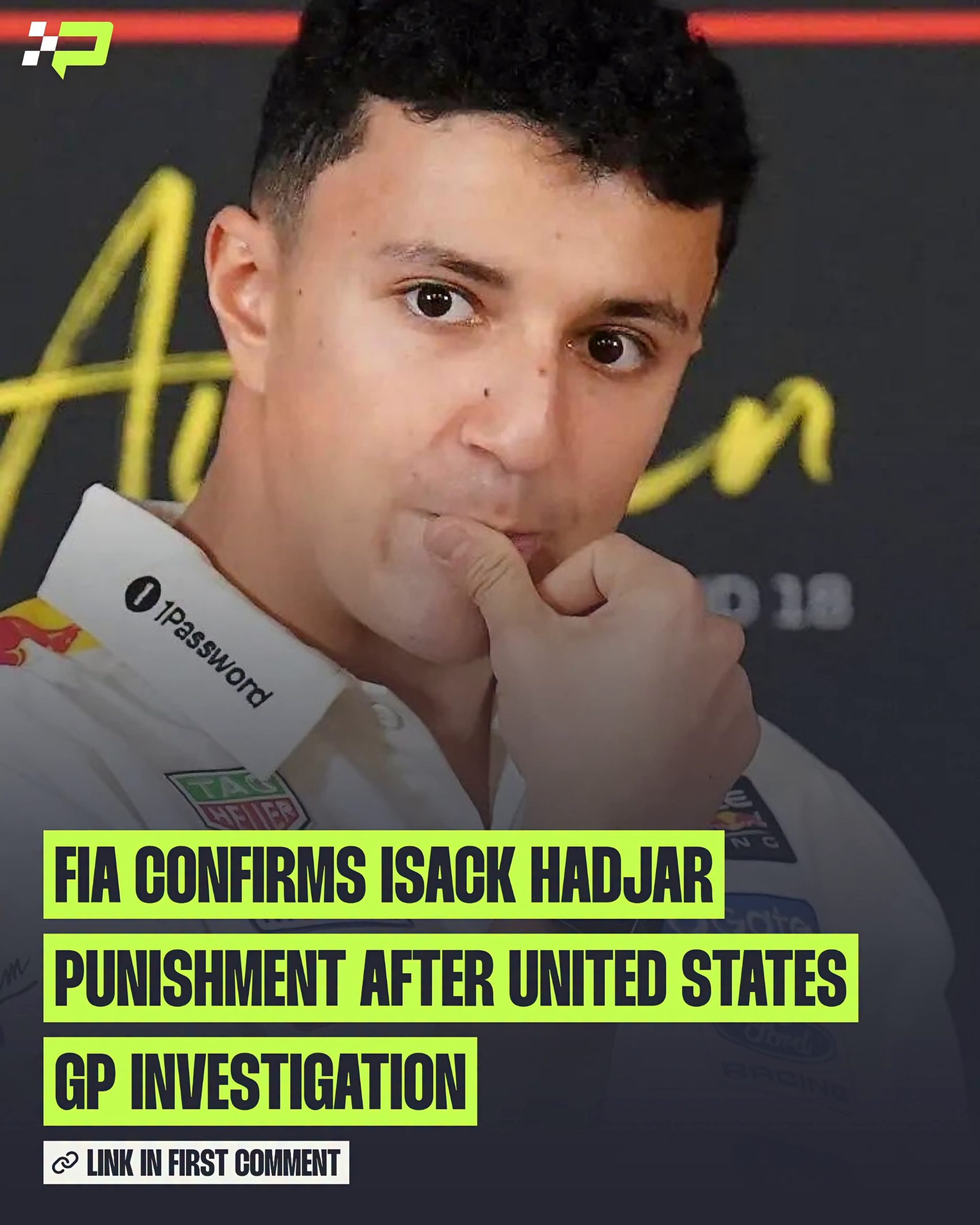 FIA CONFIRMS ISACK HADJAR PUNISHMENT AFTER UNITED STATES GP INVESTIGATION