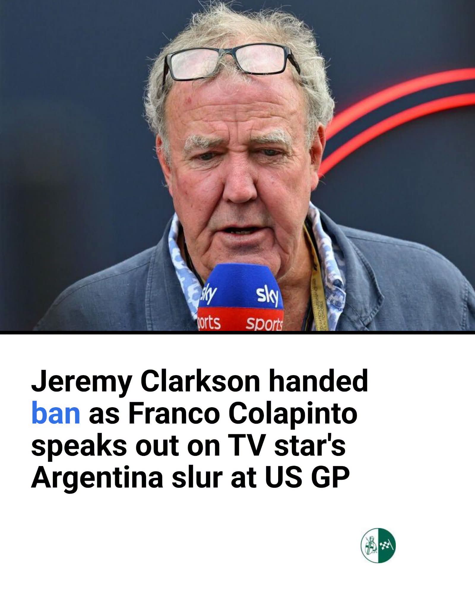 JEREMY CLARKSON HIT WITH BAN AFTER FRANCO COLAPINTO CONTROVERSY AS ALPINE DISTANCES ITSELF FROM F1 STAR’S REMARKS